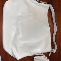 borsa pelle bianca