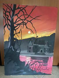 Quadro di Romano Mussolini – Castello sul lago