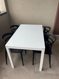 Tavolo allungabile Ponti Terenghi cristallo bianco