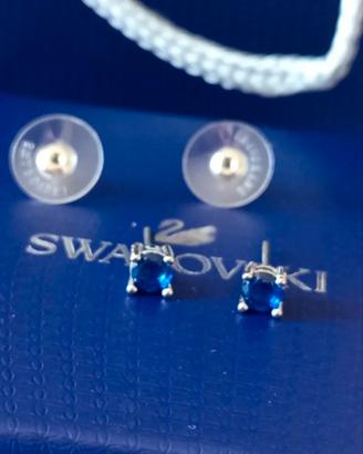 Swarovski orecchini con pietra blu