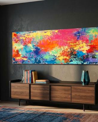 Quadro acrilico 60x160cm su tavola firmato davanti