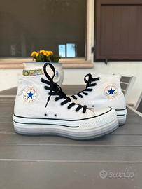 Convers All Star platform bianche