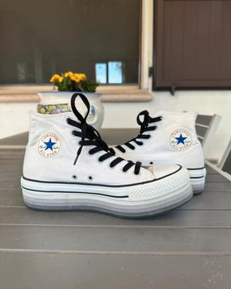 Convers All Star platform bianche