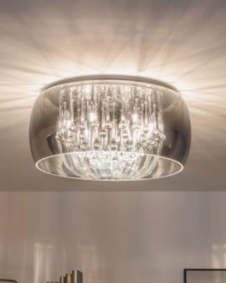 Lampadario a soffitto con gocce di cristallo