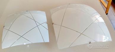 2 plafoniere LED, moderne in vetro curvo satinato