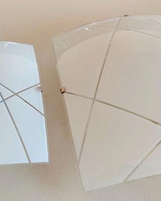 2 plafoniere LED, moderne in vetro curvo satinato