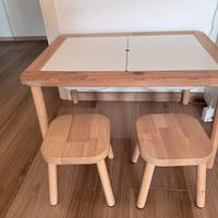 Flisat - Tavolino bambini con sedie in legno IKEA