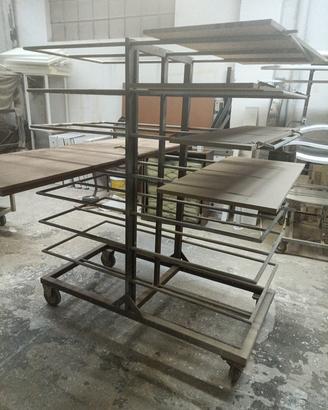rastrelliera carrello, lucidatore e verniciatura