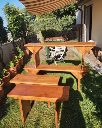 Panche in legno da giardino