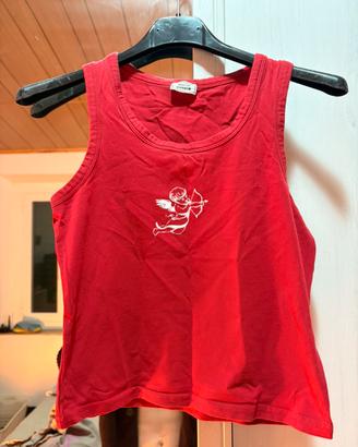 Top rosso PIMKIE XS con stampa angelo – canotta