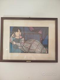 Domenico Cantatore litografia : grande odalisca