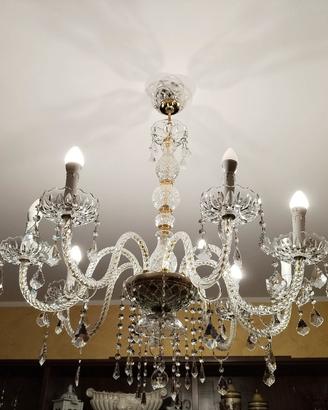 lampadario in Swarovski con 8 lampade
