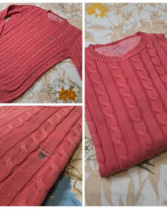 Maglione uomo GANT a Trecce in Cotone Corallo XL
