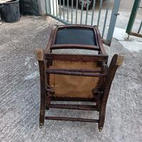 ANTICA POLTRONA/SEDIA A DONDOLO INGLESE LEGNO MASS