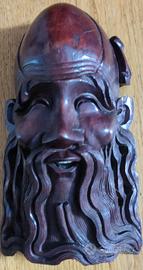 Maschera da parete cinese in legno
