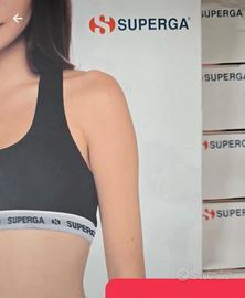 2 Bralette Superga donna nere con logo