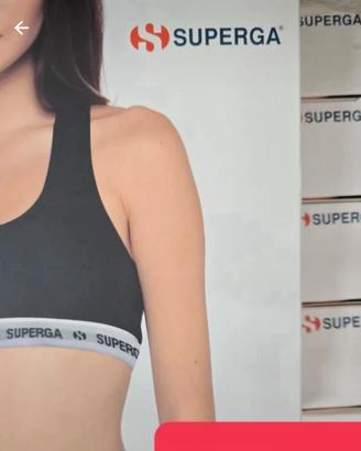 2 Bralette Superga donna nere con logo