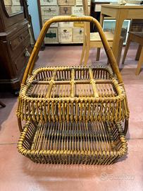 Porta oggetti vintage vimini bambu