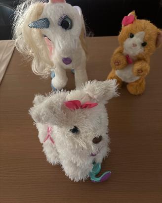 unicorno, cane e gatto interattivi