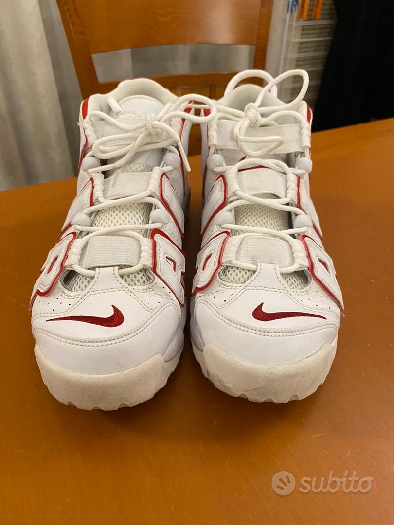 Nike air uptempo top bianche e rosse