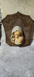 Bassorilievo religioso vintage Madonna con Bambino