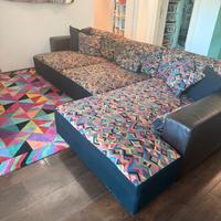 Divano angolare artigianale tessuto Missoni