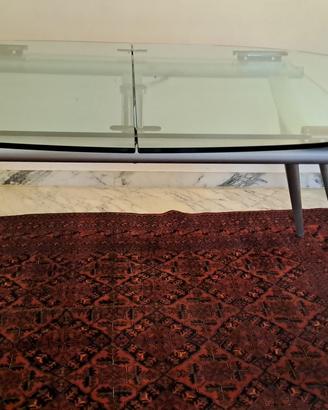 TAVOLO IN ACCIAIO E VETRO PER SALA DA PRANZO