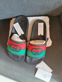 ciabatte Gucci interlock 39, con scatola nero toss