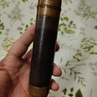 cannocchiale ottone  e pelle antico