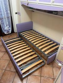 Letto singolo con secondo letto estraibile