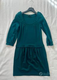  Max & Co ,abito verde petrolio tg S