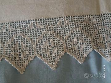 Lenzuolo matrimoniale in cotone  bianco con pizzo