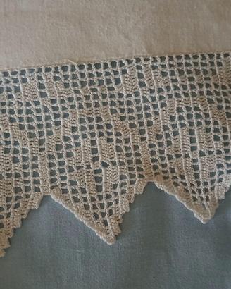 Lenzuolo matrimoniale in cotone  bianco con pizzo
