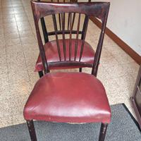 Oggetto: 6 Sedie Vintage in Legno e Similpelle 