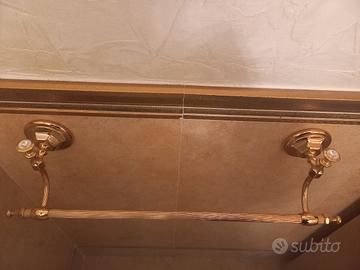 accessori bagno in foglia  oro