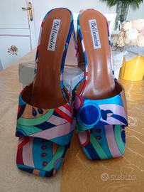 sandali eleganti in stoffa con colori pastello t