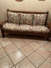 Divano legno noce tanganica