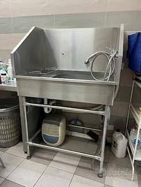 Vasca in acciaio inox per toelettatura cani