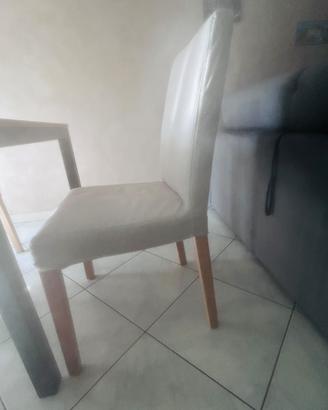 Set 4 sedie imbottite con fodera grigio chiaro