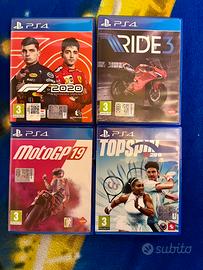 Giochi PS4 - topspin tennis - f1 - motogp - ride3