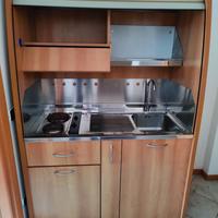 Cucina monoblocco 126 cm con cappa e piano induzio