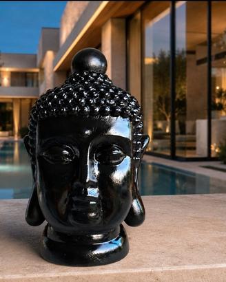 Testa di Buddha in terracotta