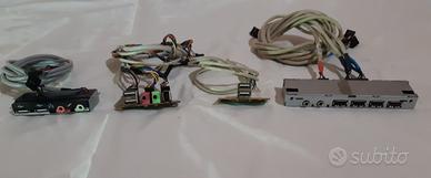 Scheda USB e aux/mic.+ cavi per pc e altro - 4 Pz-