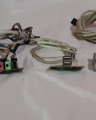 Scheda USB e aux/mic.+ cavi per pc e altro - 4 Pz-