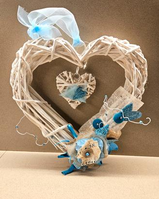 ghirlanda a cuore Natale. decorazione  artigianale