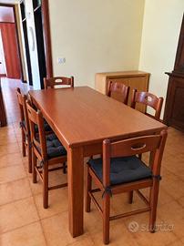 Tavolo contenitore da pranzo + sedie di legno