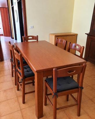 Tavolo contenitore da pranzo + sedie di legno