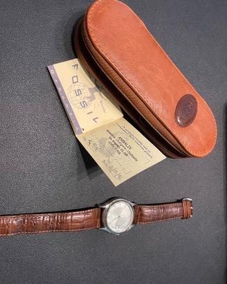 Orologio Fossil Uomo Pelle Marrone Argento