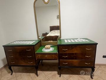 Camera da letto completa vintage in radica