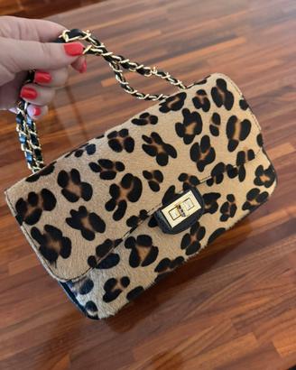Borsa vera pelle e cavallino